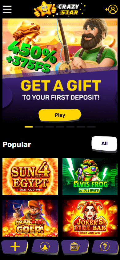 Crazy Star Casino Mobile screenshot